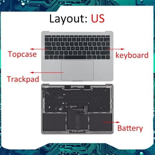 99.9% new for Macbook pro 13 a1708 2016 2017 keyboard topcase battery Touch trackpad
