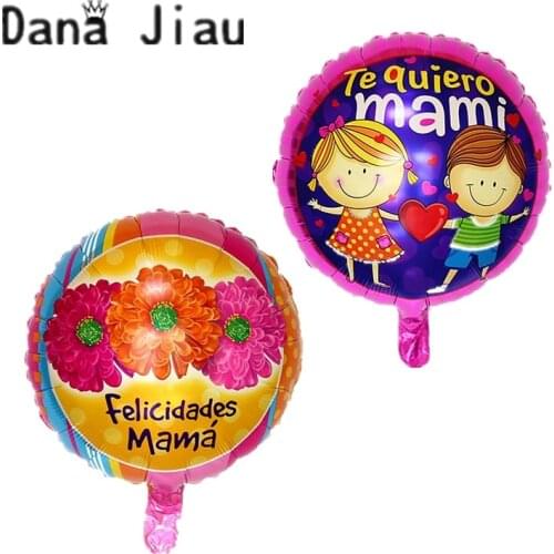 Wed decor 18inch Mothers Day Spanish foil balloon MAY day cartoon girl and boys love mama sun flower balloons supplier