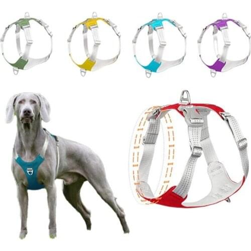 Pet Dog Harness Dog Training Reflective Chest Strap Belt Vest Adjustable Outdoor Protective Harness for Small Medium Big Dogs