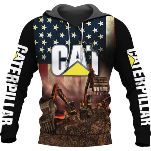 Heavy Excavator 3D All Over Printed Men Hoodies New Fashion Unisex Sweatshirt Autumn and Winter Casual Zip Hoodies DY46