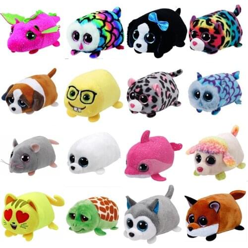Ty Beanie Big Eyes Mini Dolls Screen Wipe Animal Plush Dolls Dinosaur Crocodile Seal Unicorn Rabbit Kids Christmas Gift Toy 10cm