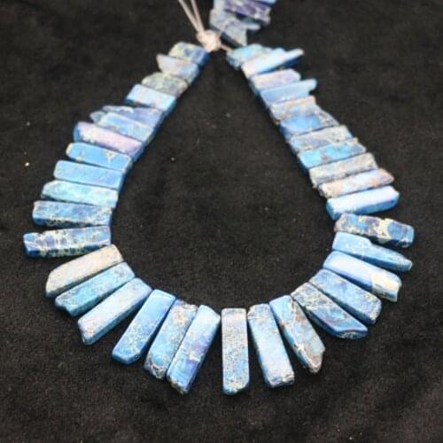 High Quality Blue Gems Stone Necklace Point Pendant Beads, Top Drilled Women Fashion Jewelry Spike DIY Making Finding Gems