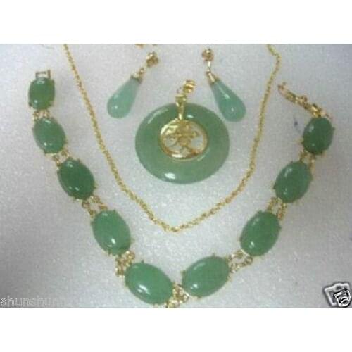 Jewellery Natural jade necklace bracelet earrings sets