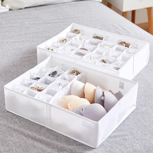 1PCS 16 Grid Washable Foldable Storage Organizer Storage Box For Underwear Drawer Organizer Closet Storage Socks Lingerie Box