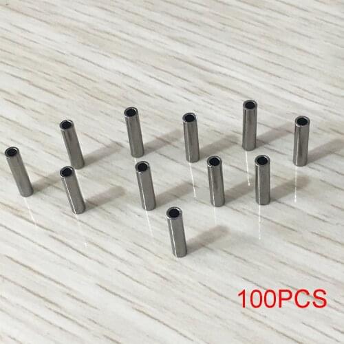 100x Durable Fishing Line Alloy Crimp Sleeve Copper Tube Sea Fishing Accessories