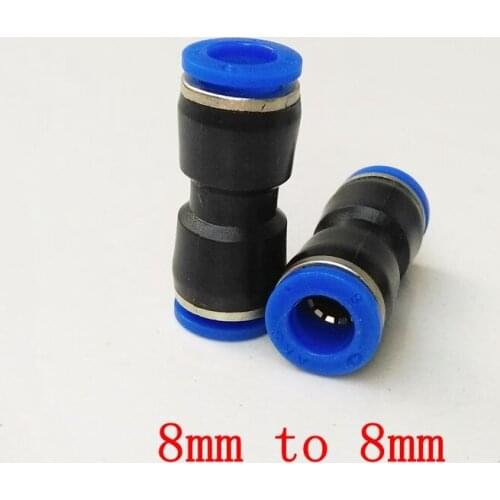 20pcs/lot Pneumatic Air Fitting 8mm to 8mm Union Straight Connector PU8