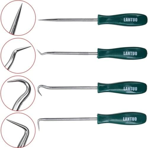 4pcs O Ring Oil Seal Gasket Puller Remover Craft Hand Tool Car Remover Tool Set Oil Seal 135mm Auto Car Pick and Hook Set