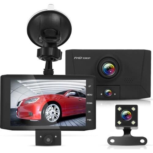 505 Car DVR Tachograph 3 Lens Maximum Support Card Storage 32GB 4.0 inch Dual Lens with Rearview Camera Cam Auto Dashcam