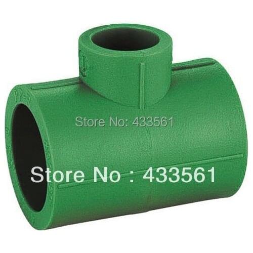 Free Shipping Quality Color Green Enviroment friendly PPR Reducing Tee DN25X20 Fitting Connector for Garden water pipeline