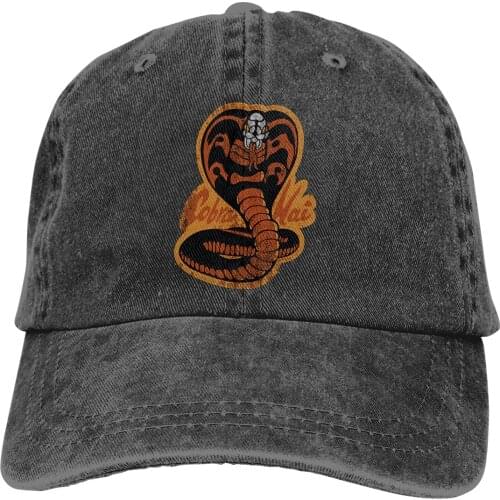 Cobra Kai Distressed Snake Logo Baseball Cap cowboy hat Peaked cap Cowboy Bebop Hats Men and women hats