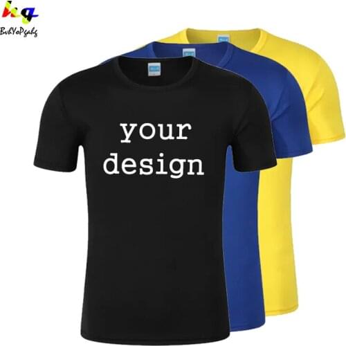 Print your own logo picture text quick-drying T-shirt custom logo picture men and women short sleeve sports T-shirt