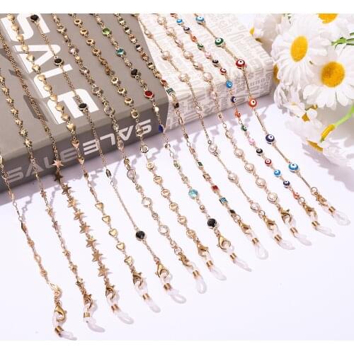 Fashion Evil Eye Mask Chain Eyeglasses Lanyards For Women Vintage Metal Sunglasses Chains Eyewear Holder Neck Strap Dropshipping