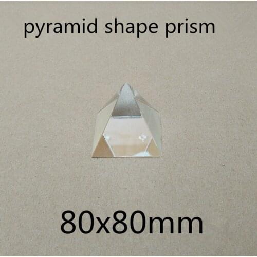 80x80mm 80*80mm K9 pyramid Prism Lens For Physical Experiments and see the rainbow