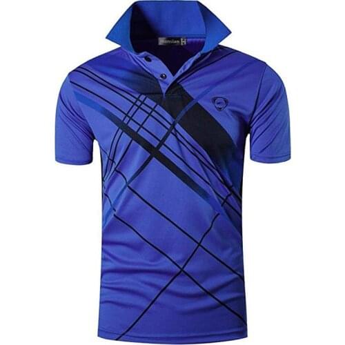 Jeansian Mens Sport Tee Polo Shirts Poloshirts Casual Wear Golf Tennis Badminton Dry Fit Short Sleeve LSL226 Blue