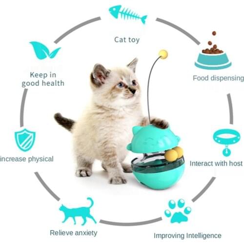 4 Colors Interactive Cat Toys Tumbler Leakage Food Ball Slow Food Self Teaser Shaking Toys Pet Products