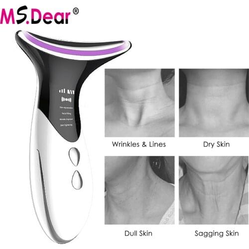 Remove Double Chin Neck Device LED Photon Heating Therapy Anti-Wrinkle Neck Care Skin Lifting Tightening Massager Tool