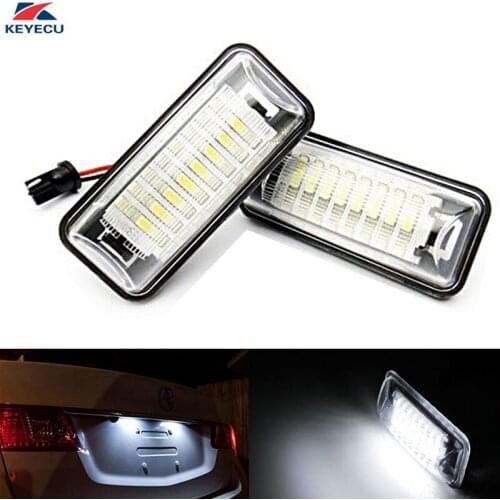 KEYECU 2Pcs White 18-SMD 6000K No Error LED Number License Plate Light for Scion FRS Subaru BRZ