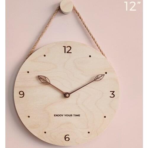 Creative and Simple Japanese Style Wooden Wall Clock Indoor Home Decoration Living Room Corridor Bedroom Silent Clock