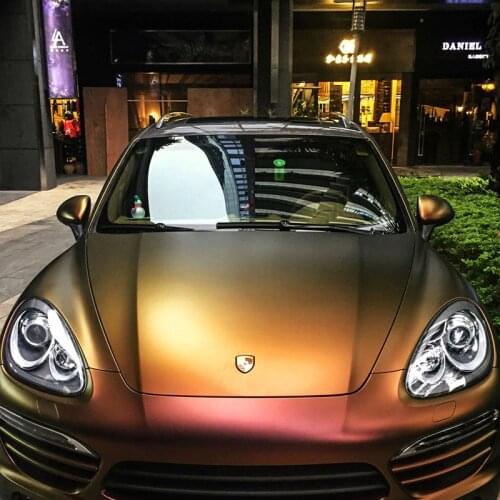 TSAUTOP 1.52X18M Air free bubbles chameleon pearl metal film glossy/natte glitter car wrap dark reddish purple color