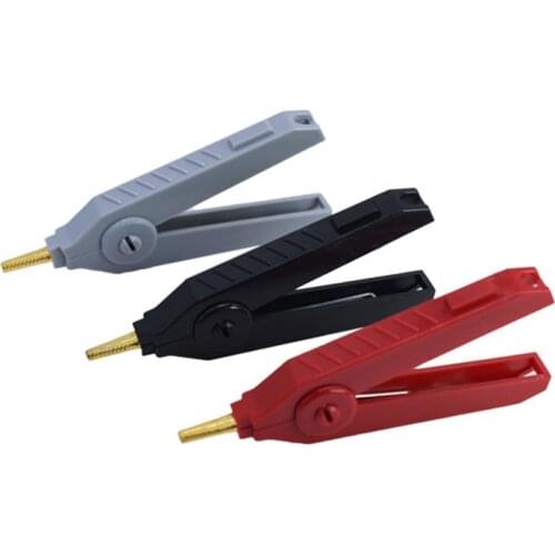 Metal Alligator Clip Spring Clamps Test Line Alligator Clip 20A Gold Plated Copper Clamps with Protective Cover for Electric