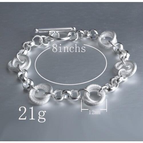 Trendy Round Circle Bracelets Women Jewelry New Fashion Female Girls Silver Plated Bangles Accessories Lady Lover Birthday Gift