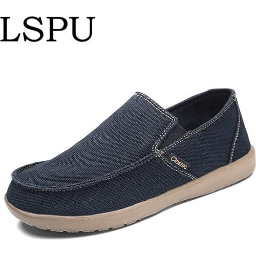 New Arrivals Lightweight Casual Mens Canvas Shoes Slip On Breathable Flats Men Shoes Zapatos De Lona Hombres Plus Size 39-46