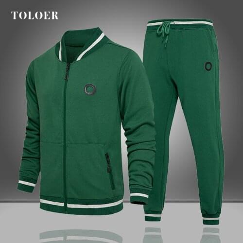 2021 Men Fashion Sports Suit Long Sleeve Zipper Casual Mens 2 Piece Set Jogging Suit Male Autumn Winter Set High-quality Outfit