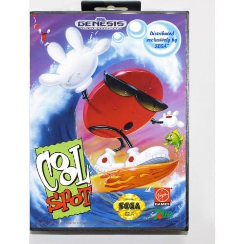 New Arrival 16 bit Sega MD game Cartridge with Retail box - Cool Spot game card for Megadrive Genesis system