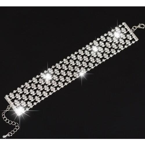 YFJEWE New Arrival full star super shiny rhinestone crystal Gold silver Color ladies bracelets jewelry wholesale price B057