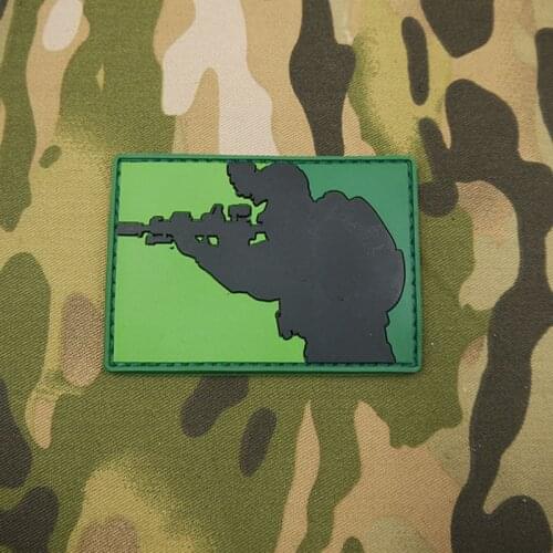 Sniper Major League Shooter Patch 3D PVC Rubber Badge Tactical Emblem DIY Patches for Clothing Stickers Jackets Patch Militari