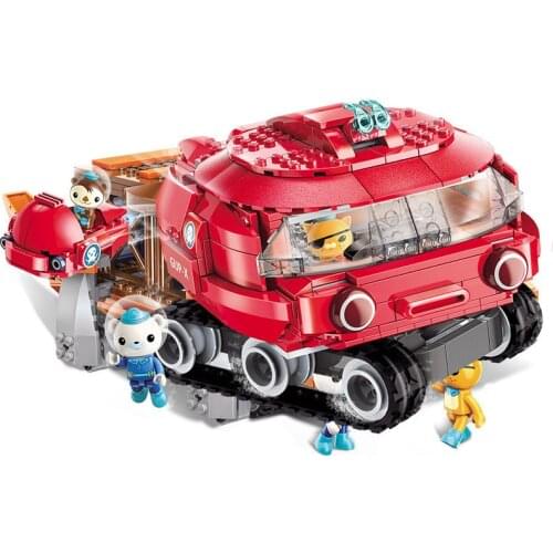 ENLIGHTEN 3707 395pcs Octopus Horseshoe Crab Octonauts Cartoon Enlighten Model Building Kits Blocks Bricks Toys For Children