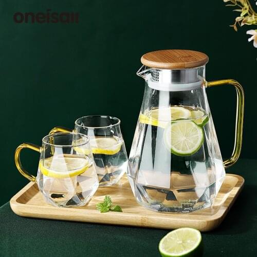 1.5L Transparent Borosilicate Glass Teapot Heat-Resistant Large Clear Tea Pot Flower Tea Set Puer Kettle Office Home Tool