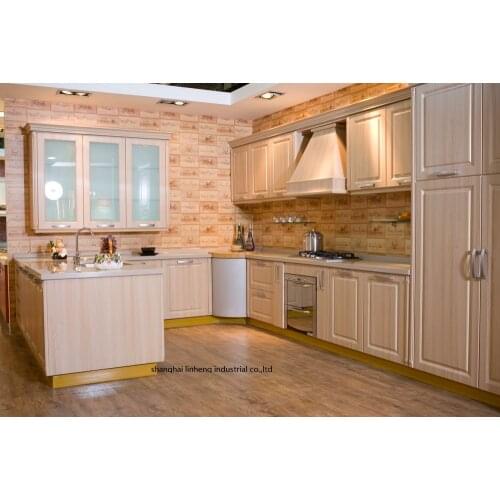 PVC/vinyl kitchen cabinet(LH-PV074)