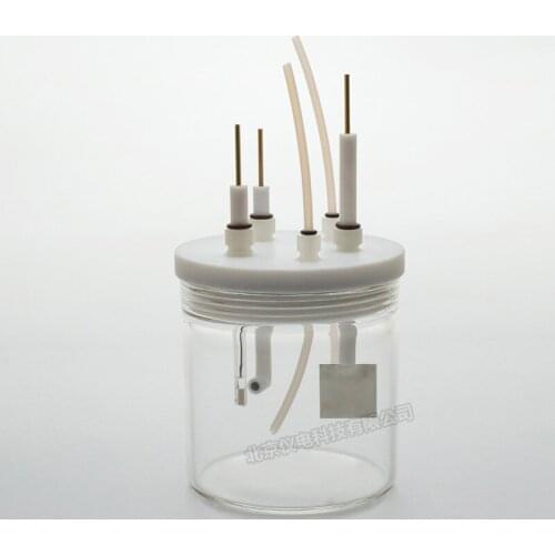 Five-port sealed electrolytic cell, three-electrode system, two-electrode system threaded seal