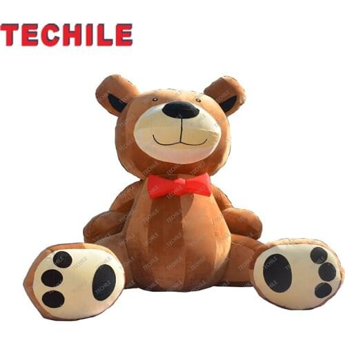 Custom made lovely sitting bear giant inflatable fur bear cartoon for party event