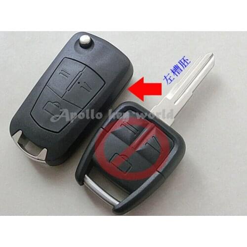 3 Buttons Replacement Modified Flip Folding Remote Key Shell Case For Opel Corsa Astra Kadett Monza Montana HU46 Left Blade