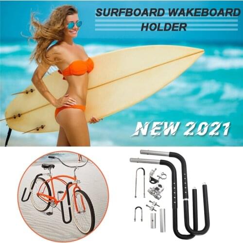 Surfboard Rack Bicycle Wakeboard Bike Mount Holder Black Surfing Carrier Mount to Seat Post Practical Surfboard Bike-Side Holder