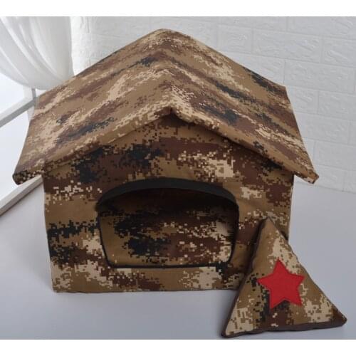 Comfortable kennel cotton dog tent camouflage outdoor pet house