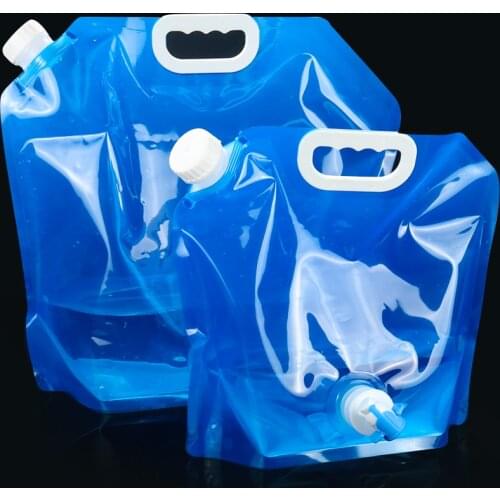Outdoor Large-capacity Squeezable Water Bag Portable Foldable Car Climbing Faucet 10L Plastic Bucket Camping Emergency Water Bag