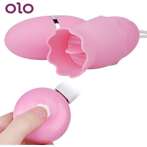 OLO Tongue Licking Vibrator Remote Control Vibrating Egg Vagina Ball Nipple Clitoris Stimulator G Spot Sex Toys for Women