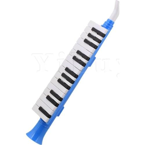 Yibuy Blue Lightweight 27 Keys Note Melodica Wind Piano Mouth Organ Plastic BQLZR