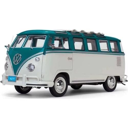 1/12 scale high-end bus minibus passenger car 1950T1 fat car car model adult children toys gift collection indoor display