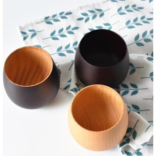 1pcs 200ml-300ml Wooden Big Belly Handmade Natural Spruce Wood Cups Beer Tea Coffee Milk Water Cup Kitchen Bar Drinkware