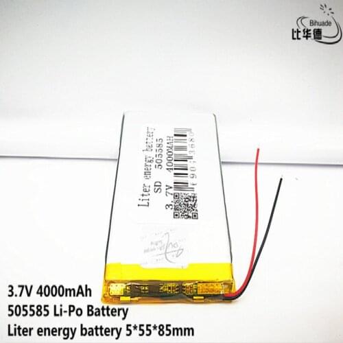 10pcs Liter energy battery Good Qulity 3.7V,4000mAH,505585 Polymer lithium ion / Li-ion battery for TOY,POWER BANK,GPS,mp3,mp4