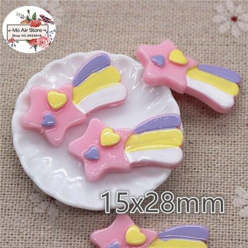 10PCS pink star cloud Resin Flat back Cabochon imitation food Art Supply Decoration Charm Craft