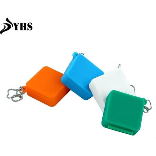 4 Pcs 9ml Silicone Flip Box with Metal Chain Portable Small Silicone Container Outdoor Home Trading Use