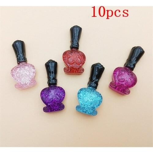 10pcs Resin Accessories Simulation Nail Polish DIY Craft Supplies Kids Hair Jewelry Phone Case Beauty Car Decoration Materials