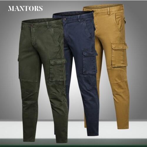 New Men Cargo Sweatpants Casual Jogger Military Tactical Trousers Mens Sportswear Outdoor Harem Pants Solid Color Multi-Pocket