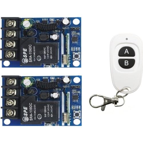 DC12V 24V 36V 48V 1CH RF Wireless Remote Control Switch System 2 receiver & 1 transmitter smart home