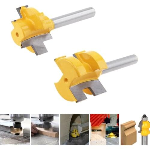 Milling Cutter T-Shaped Router Bit 2pcs Wood Cutter Carbide Shank Mill Woodworking Trimming Engraving Carving Cutting Tool